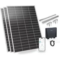 Sunshare Balkonkraftwerk Ray Lite 600 W mit Halterung - 3×200W Module, 200 W, Monokristallin N‑Typ TOPCon, (2-St., 600 W Balkonkraftwerk mit Mikro‑WR, WLAN und Halterungen), Effizient, schwachlichtstark, kompakt, modular bis 1200 W erweiterbar