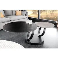 riess-ambiente Couchtisch DANCING RINGS grau/schwarz - rund, Keramik, drehbar, Metall (Einzelartikel, 1-St), mit 2 Ebenen & Drehmechanismus – ideal für Wohnzimmer & Loungebereich