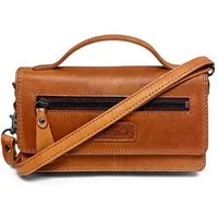 Benthill Geldbörse Echt Leder Reisebrieftasche Umhängetasche Klein Travel Schultertasche, RFID-Schutz Münzfach Kartenfächer Handy-Fach Umhängegurt