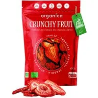 Organica Trockenfrüchte Gefriergetrocknete Bio-Erdbeeren, Erdbeerscheiben ungezuckert, 1 x (Single Pack 12g), Bio-zertifiziert, 100 % Frucht, Ohne Zuckerzusatz, Nutri-Score A