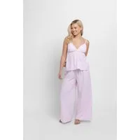 Dorina Pyjamahose Diana Gummizug, Bindeband, gestreift, weites Bein