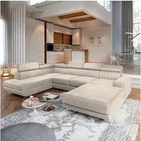 Masseno Ecksofa SIENA mit Schlaffunktion U-Form, Sofa mit Bettkasten