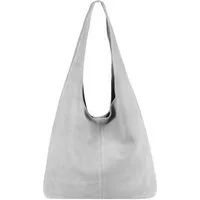 ITALYSHOP24 Schultertasche Made in Italy Damen Leder Wildleder Tasche Umhängetasche Beuteltasche, Premium Business Echtleder Shopper Bag leicht groß klassisch geräumig