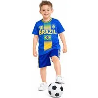 Fashion Boy Fußballtrikot Fussball Fan Set Brasilien, Brazil, Trikot + Shorts, JS293e (Set, T-Shirt + Shorts)