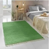 TaCa Home Teppich Handweb Flicken-Teppich Fleckerl, rechteckig, Höhe: 5 mm, Grün - 60 x 120 cm