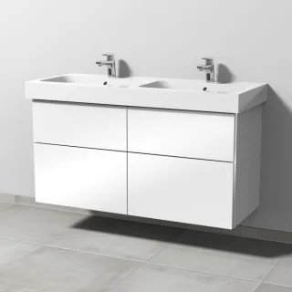 Sanipa 3way Waschtischunterbau zu Geberit iCon Waschtisch mit 4 Auszügen, Weiß-Glanz BS65678