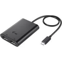Video Adapter USB-C > Dual DisplayPort 4K / 60Hz (single 8K / 30Hz) schwarz, 30cm Kabel