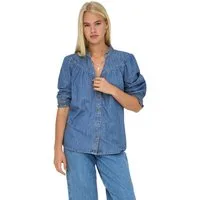 ONLY Langarmhemd ONLRAYA 3/4 SHIRT DNM AKM (1-tlg)