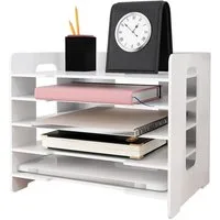 JEOBEST Organizer Dokumentenablage Schreibtisch-Organizer A4, 5/7-Tier Briefablage Stapelbar Dokumentenablage