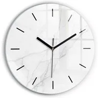 Tulup Wanduhr Dekorative Glasuhr Marmor Runde Moderne Uhr aus Gehärtetem Glas