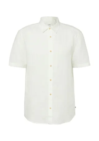 s.Oliver Red Label - Regular Fit: Leichtes Leinenhemd mit Kentkragen weiß - Gr. - XXL