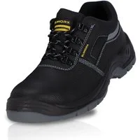 ELIWORX S3 SR Schuh mit Stahlkappe aus echtem Rindleder - Arbeitsschuhe Herren Sicherheitsschuh Atmungsaktiv, Durchtrittsichere Zwischensohle, besonders rutschhemmend