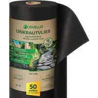 Covello Unkrautvlies Gartenvlies 150g/m² reißfestes Bodengewebe mit UV-Schutz Unkrautfolie, 1m x 1m = 1m² Schutzvlies Unkrautschutzvlies Mulchvlies Vlies