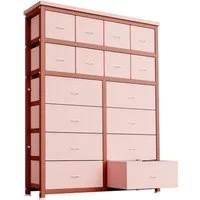 GarveeMore Kommode Schrank Aufbewahrungsschrank mit 16 Schubladen 103*30*130cm
