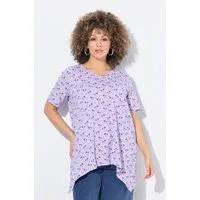 Ulla Popken T-Shirt T-Shirt Palmen A-Linie V-Ausschnitt Halbarm