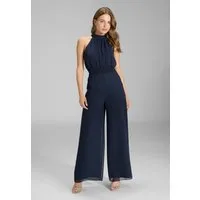 SWING Jumpsuit - Chiffon Jumpsuit mit Smokbund Oberteil in lockerer Passform