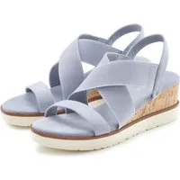 LASCANA Sommerschuh, offener Schuh, Sandale, Keilsandalette, Sandalette mit elastischen Riemchen VEGAN
