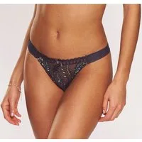 LASCANA String Mirabel, Amira-Kollektion aus Mesh mit glänzender Blumenstickerei, transparente Unterwäsche