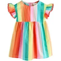 Next Blusenkleid Ric Rac Kleid mit Rüschenärmeln (1-tlg)