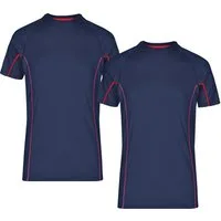 James & Nicholson Laufshirt Doppelpack Herren Sportshirt modische reflektierende Details JN421 (Doppelpack, 2 Stück) Feuchtigkeitsregulierend, atmungsaktiv und schnell trocknend