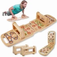 Active Peak Liegestützgriffe Liegestützbrett aus Holz (Set), Wooden Push-Up Board für gezieltes Krafttraining