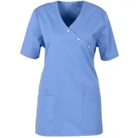 BEB Schlupfbluse beb MEDIZIN/PFLEGE Damen KASACK Kurzarm V-Neck Baumwollmix Petrol