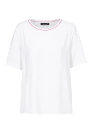 FRANK WALDER - Shirt ELEMENTS mit kontrastfarbiger Naht pink blush/ecru - Gr. - 44