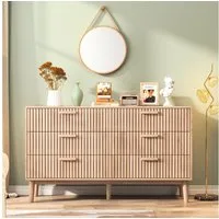 Furnishings Home Sideboard Kommode Schrank Anrichte 6 Schubladen (1 St., 100x73x34 cm), Küchenschrank Mit Griff, vielseitig einsetzbar, Moderne