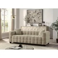 ATLANTIC home collection 3-Sitzer Stella, inkl. 2 Zierkissen und mit modernem Teddy Stoff