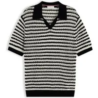 Tommy Hilfiger Polokragenpullover POINTELLE V-NK POLO SS Baumwollmischung, Polokragen