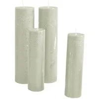 Mirabeau Stumpenkerze Kerze 4er Set Avinal salbei (4er Set, 4er Set)