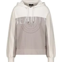 Monari Rundhalspullover Im trendigen Colorblock-Design und funkelnden Strasssteinen