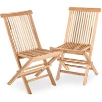 Raburg Gartenstuhl klappbar, Teakholz-Klappstuhl massiv in Natur, Anja (2er-Set), exklusiver Klappmechanismus