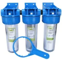 Trinkwasserladen Filtereinsatz, 3-Stufen Hauswasserwerk Gehäuse 3/4" mit Patronen