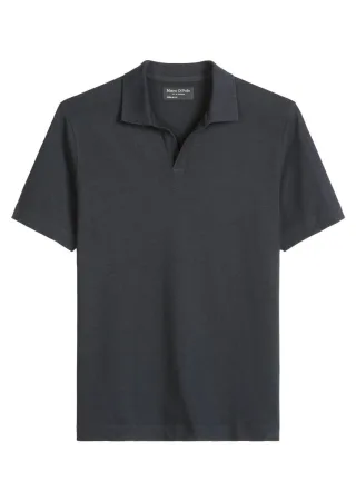 Marc OPolo Casual - Kurzarm-Jerseyshirt aus Baumwoll-Leinen-Mix blau - Gr. - XL
