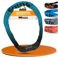 firstsafe Kettenschloss Fahrradschloss mit Zahlencode 100 cm