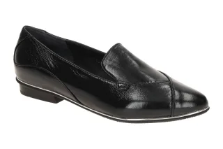 Everybody 23507C2399 VE001 BLYTHE Damen Slipper Schwarz Glanz - Silberrahmen