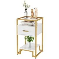 GarveeMore Nachttisch schmal Beistelltisch 40x40x78cm