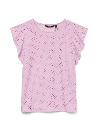 VERO MODA - VMTASSA SL FRILL TOP NOOS Bonbon - Gr. - XS