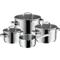 WMF Topf-Set Function 4 Advanced Top-Set, 4-teilig, Cromargan Edelstahl poliert (Induktionstöpfe, 4-tlg., Glasdeckel mit 4 Abgießfunktionen), Innenskalierung
