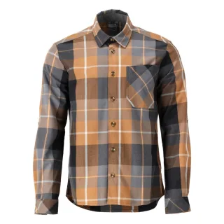 MASCOT Herren Langarmhemd CUSTOMIZED Nussbraun-kariert 3XL - 22904-446-598-3XL