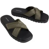 Calvin Klein SQ MOLDED SANDAL XCROSS WB Pantolette Strandschuh, Sommerschuh, Badepantolette, Flat mit Logoschriftzug