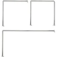 Clever-Kauf-24 Duschvorhangstange Universal Winkelduschstange, Farbe: silber, Material: Alu, Aluminium