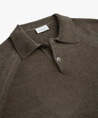 Profuomo - Braunes Chenille Polo Braun - Gr. - L