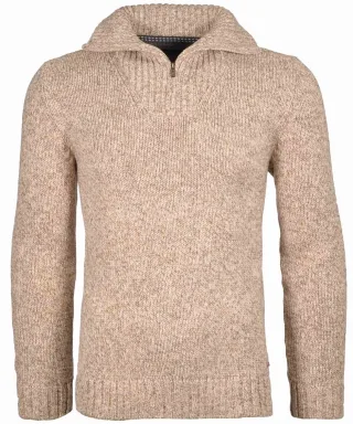 RAGMAN - Strickpullover mit Troyer-Kragen beige-mouliniert - Gr. - XXL