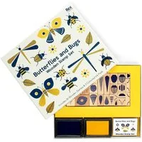 Rex London Kreativset Kinder Stempelset Insekten 26 Holzstempel mit Stempelkissen