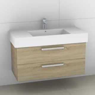 Artiqua 411 Waschtischunterschrank für Vero 032910 Castello Eiche quer NB, 411-WU2L-D08-7136-426 411-WU2L-D08-7136-426
