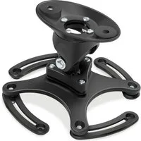 tectake Beamer-Wandhalterung Universal Projektor-Halterung - 360° Kugelgelenk aus Aluminium, (bis 0 Zoll, Einzelartikel, 1 St., Extrem kompakter Deckenabstand von nur 13,4 cm für flache Montage)