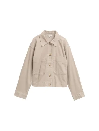 Tom Tailor - Oversize Cordjacke soft taupe grey - Gr. - 38