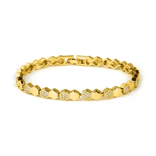 Luxenter Armband mit funkelnden Zirkonia-Steinen, 18 Karat Gelbgold-Finish – Lyth